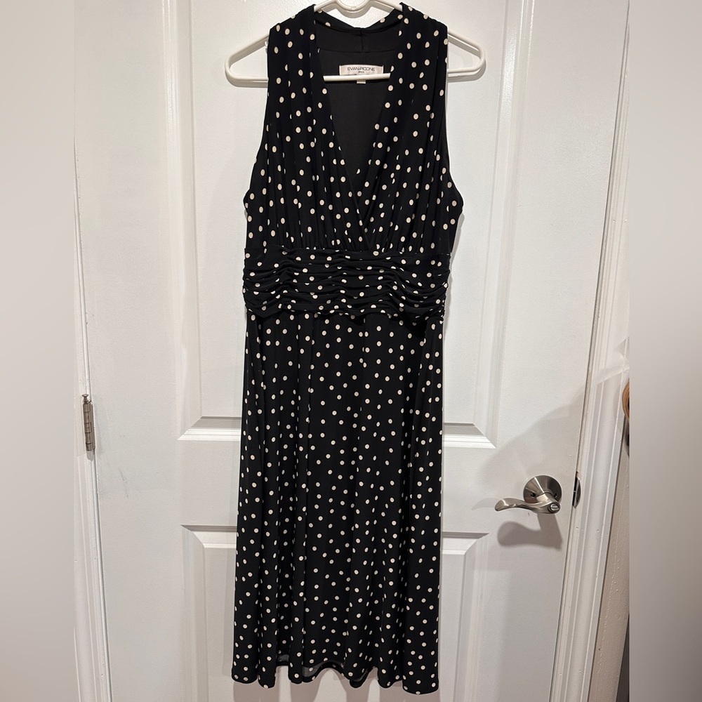 Evan Picone Black and White Sheath Maxi Dress